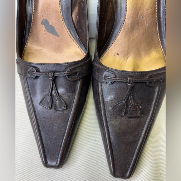 Bandolino Brown Leather Women's Shoes with Kitten Heel Pump Size 9.5 - Picture 3 of 16